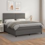 Boxspringbett mit grauer Kunstledermatratze 180x200 cm von , Betten und Lattenroste - Ref: Foro24-3142801, Preis: 613,12 €, R...