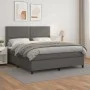 Cama box spring con colchón cuero sintético gris 180x200 cm de , Camas y somieres - Ref: Foro24-3142801, Precio: 602,37 €, De...