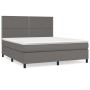Boxspringbett mit grauer Kunstledermatratze 180x200 cm von , Betten und Lattenroste - Ref: Foro24-3142801, Preis: 613,12 €, R...