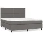 Cama box spring con colchón cuero sintético gris 180x200 cm de , Camas y somieres - Ref: Foro24-3142801, Precio: 602,37 €, De...
