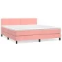 Cama box spring con colchón terciopelo rosa 180x200 cm de , Camas y somieres - Ref: Foro24-3141262, Precio: 475,64 €, Descuen...