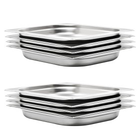 Gastronorm-Behälter, 8 Stück GN 1/2 40 mm aus Edelstahl. von , Eimer für Dampftische - Ref: Foro24-50886, Preis: 39,54 €, Rab...