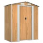 Garden shed light brown galvanized steel 192x108x223 cm by , Sheds - Ref: Foro24-319275, Price: 228,34 €, Discount: %