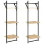 Estantes pared 3 niveles barras 2 uds roble Sonoma 30x25x100 cm by , Shelves and shelves - Ref: Foro24-836259, Price: 32,04 €...