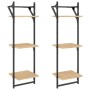 Wandregale 3 Ebenen Stangen 2 Einheiten Sonoma-Eiche 30x25x100 cm von , Regale und Regale - Ref: Foro24-836259, Preis: 32,39 ...