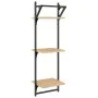 Estantes pared 3 niveles barras 2 uds roble Sonoma 30x25x100 cm by , Shelves and shelves - Ref: Foro24-836259, Price: 32,04 €...