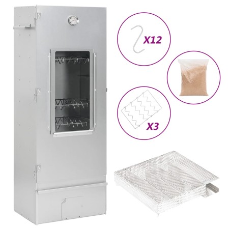 Horno ahumador de BBQ con generador humo frío acero galvanizado by , Barbecues - Ref: Foro24-3200762, Price: 190,24 €, Discou...