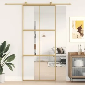 Schiebetür aus transparentem ESG-Glas und goldenem Aluminium von , Türen für zu Hause - Ref: Foro24-155155, Preis: 157,74 €, ...