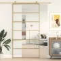 Schiebetür aus transparentem ESG-Glas und goldenem Aluminium von , Türen für zu Hause - Ref: Foro24-155162, Preis: 169,46 €, ...