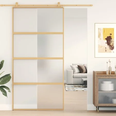Schiebetür aus goldenem ESG-Milchglas und Aluminium von , Türen für zu Hause - Ref: Foro24-155183, Preis: 183,68 €, Rabatt: %