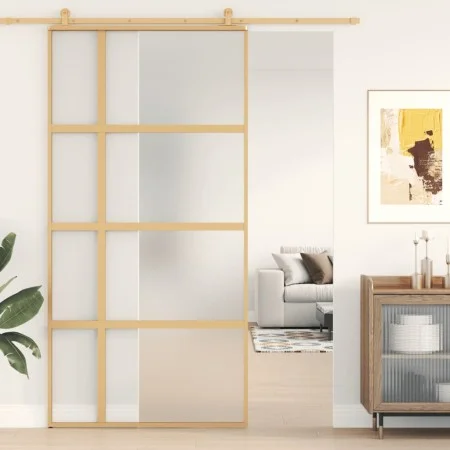 Schiebetür aus goldenem ESG-Milchglas und Aluminium von , Türen für zu Hause - Ref: Foro24-155195, Preis: 188,93 €, Rabatt: %