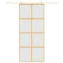 Puerta corredera dorada vidrio ESG esmerilado aluminio 90x205cm de , Puertas para el hogar - Ref: Foro24-155188, Precio: 178,...