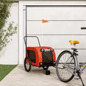 Remolque de bicicleta mascotas hierro tela Oxford naranja negro by , pet strollers - Ref: Foro24-94026, Price: 88,45 €, Disco...