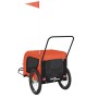 Fahrradanhänger für Haustiere aus Eisen und Oxford-Gewebe in Orange und Schwarz. von , Kinderwagen für Haustiere - Ref: Foro2...