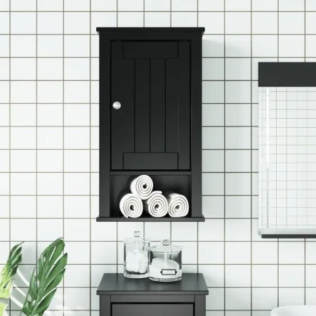 Mueble de pared baño BERG madera maciza pino negro 40x27x71,5cm de , Muebles de baño - Ref: Foro24-358549, Precio: 76,76 €, D...