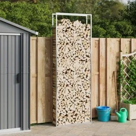 Estante para leña acero inoxidable 110x28x312 cm by , Firewood bags and holders - Ref: Foro24-357867, Price: 102,73 €, Discou...