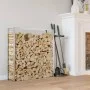 Estante para leña acero inoxidable 110x28x116 cm by , Firewood bags and holders - Ref: Foro24-357865, Price: 53,89 €, Discoun...