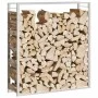 Estante para leña acero inoxidable 110x28x116 cm by , Firewood bags and holders - Ref: Foro24-357865, Price: 53,89 €, Discoun...
