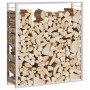 Estante para leña acero inoxidable 110x28x116 cm by , Firewood bags and holders - Ref: Foro24-357865, Price: 54,79 €, Discoun...