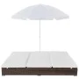 Tumbona cama con sombrilla ratán sintético marrón von vidaXL, Betten im Freien - Ref: Foro24-42949, Preis: 354,66 €, Rabatt: %