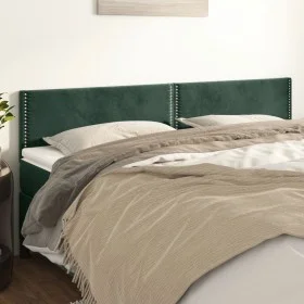 Headboards 2 units of dark green velvet 100x5x78/88 cm by , Headboards and footboards - Ref: Foro24-346001, Price: 64,78 €, D...