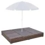 Tumbona cama con sombrilla ratán sintético marrón von vidaXL, Betten im Freien - Ref: Foro24-42949, Preis: 354,66 €, Rabatt: %