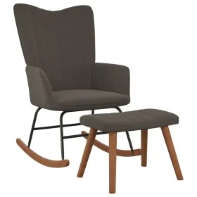Dunkelgrauer Schaukelstuhl aus Samt mit Fußstütze von , Schaukelstühle - Ref: Foro24-327755, Preis: 130,78 €, Rabatt: %