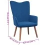 Sillón de relax de terciopelo azul de , Sillones - Ref: Foro24-327665, Precio: 94,28 €, Descuento: %