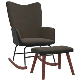 Rocking chair with footrest in velvet and dark gray PVC by , Rocking chairs - Ref: Foro24-327887, Price: 121,73 €, Discount: %
