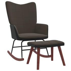 Schaukelstuhl mit Fußstütze aus Samt und dunkelgrauem PVC von , Schaukelstühle - Ref: Foro24-327887, Preis: 123,58 €, Rabatt: %