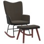 Schaukelstuhl mit Fußstütze aus Samt und dunkelgrauem PVC von , Schaukelstühle - Ref: Foro24-327887, Preis: 123,58 €, Rabatt: %