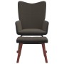 Schaukelstuhl mit Fußstütze aus Samt und dunkelgrauem PVC von , Schaukelstühle - Ref: Foro24-327887, Preis: 123,58 €, Rabatt: %