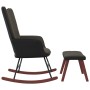 Schaukelstuhl mit Fußstütze aus Samt und dunkelgrauem PVC von , Schaukelstühle - Ref: Foro24-327887, Preis: 123,58 €, Rabatt: %