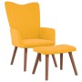 Relaxation armchair with mustard yellow velvet stool by , Armchairs - Ref: Foro24-327673, Price: 123,77 €, Discount: %
