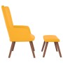 Relaxation armchair with mustard yellow velvet stool by , Armchairs - Ref: Foro24-327673, Price: 123,77 €, Discount: %