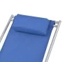 Tumbonas reclinables 2 unidades acero azul de vidaXL, Tumbonas - Ref: Foro24-42935, Precio: 149,46 €, Descuento: %