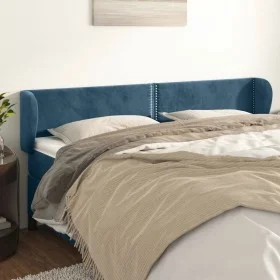 Dunkelblaues Samtkopfteil 203x23x78/88 cm von , Kopf- und Fußteile - Ref: Foro24-3117074, Preis: 64,67 €, Rabatt: %