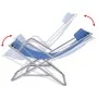 Tumbonas reclinables 2 unidades acero azul de vidaXL, Tumbonas - Ref: Foro24-42935, Precio: 149,46 €, Descuento: %