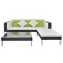 4-teiliges Gartenmöbel-Set und braune synthetische Rattankissen von vidaXL, Gartensets - Ref: Foro24-42943, Preis: 510,33 €, ...