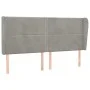 Headboard with light gray velvet ears 183x23x118/128 cm by , Headboards and footboards - Ref: Foro24-3117876, Price: 105,60 €...