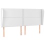 Cabecero con orejas cuero sintético blanco 203x23x118/128 cm de , Cabeceros y pies de cama - Ref: Foro24-3117925, Precio: 112...