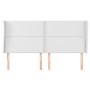 Cabecero con orejas cuero sintético blanco 203x23x118/128 cm de , Cabeceros y pies de cama - Ref: Foro24-3117925, Precio: 112...