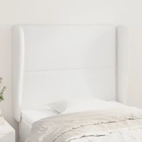 Headboard with white synthetic leather ears 93x23x118/128 cm by , Headboards and footboards - Ref: Foro24-3117895, Price: 85,...