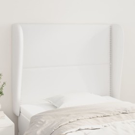 Kopfteil mit Ohren aus weißem Kunstleder, 93 x 23 x 118/128 cm von , Kopf- und Fußteile - Ref: Foro24-3117895, Preis: 86,53 €...