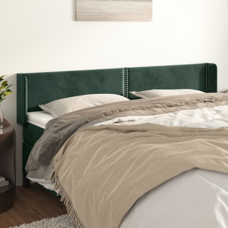 Kopfteil aus dunkelgrünem Samt, 203 x 16 x 78/88 cm von , Kopf- und Fußteile - Ref: Foro24-3118697, Preis: 73,56 €, Rabatt: %