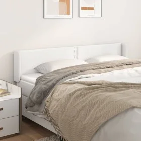 Kopfteil aus weißem Kunstleder, 163 x 16 x 78/88 cm von , Kopf- und Fußteile - Ref: Foro24-3118725, Preis: 75,41 €, Rabatt: %