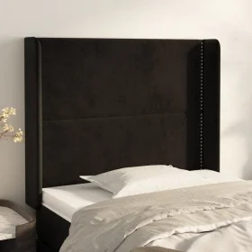 Kopfteil mit Ohren aus schwarzem Samt, 103 x 16 x 118/128 cm von , Kopf- und Fußteile - Ref: Foro24-3119484, Preis: 62,91 €, ...