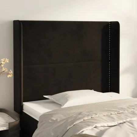 Kopfteil mit Ohren aus schwarzem Samt, 103 x 16 x 118/128 cm von , Kopf- und Fußteile - Ref: Foro24-3119484, Preis: 62,91 €, ...