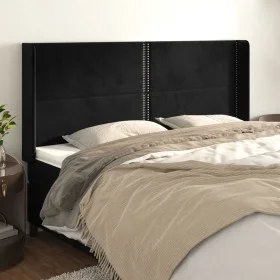 Headboard with black velvet ears 203x16x118/128 cm by , Headboards and footboards - Ref: Foro24-3119508, Price: 104,96 €, Dis...
