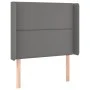 Headboard with ears gray synthetic leather 93x16x118/128cm by , Headboards and footboards - Ref: Foro24-3119522, Price: 66,99...